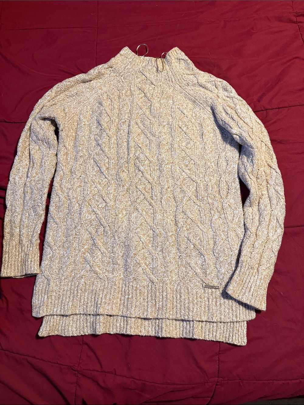 Michael Kors Cream Cable Knit Turtleneck Sweater